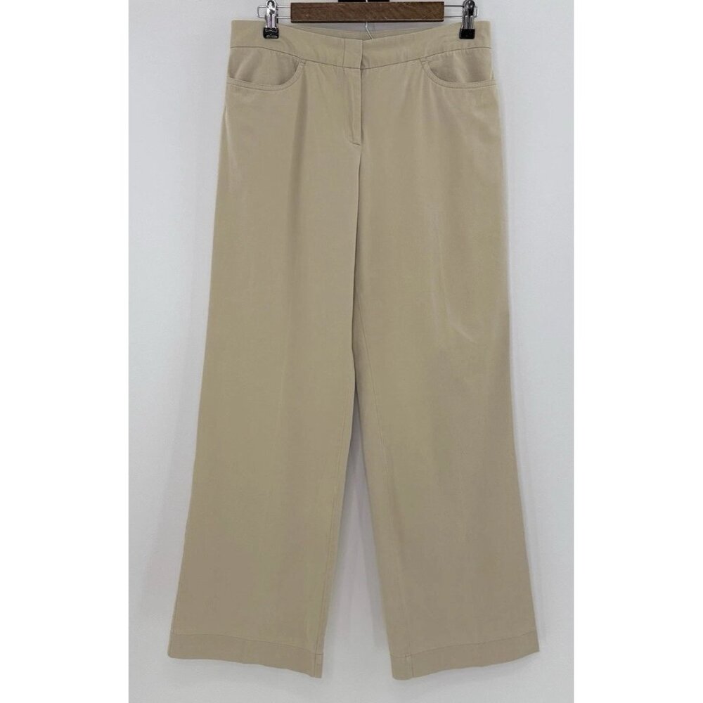 Eileen Fisher Beige Wide Leg Pants Size Small, Staple Normcore Preppy Boho USA